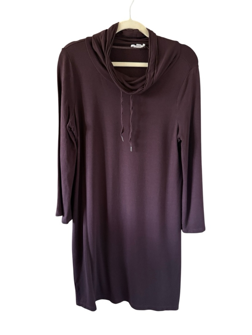 LOFT Dark Brown Cowl Neck Knit Long Sleeve Tunic Dress Size M